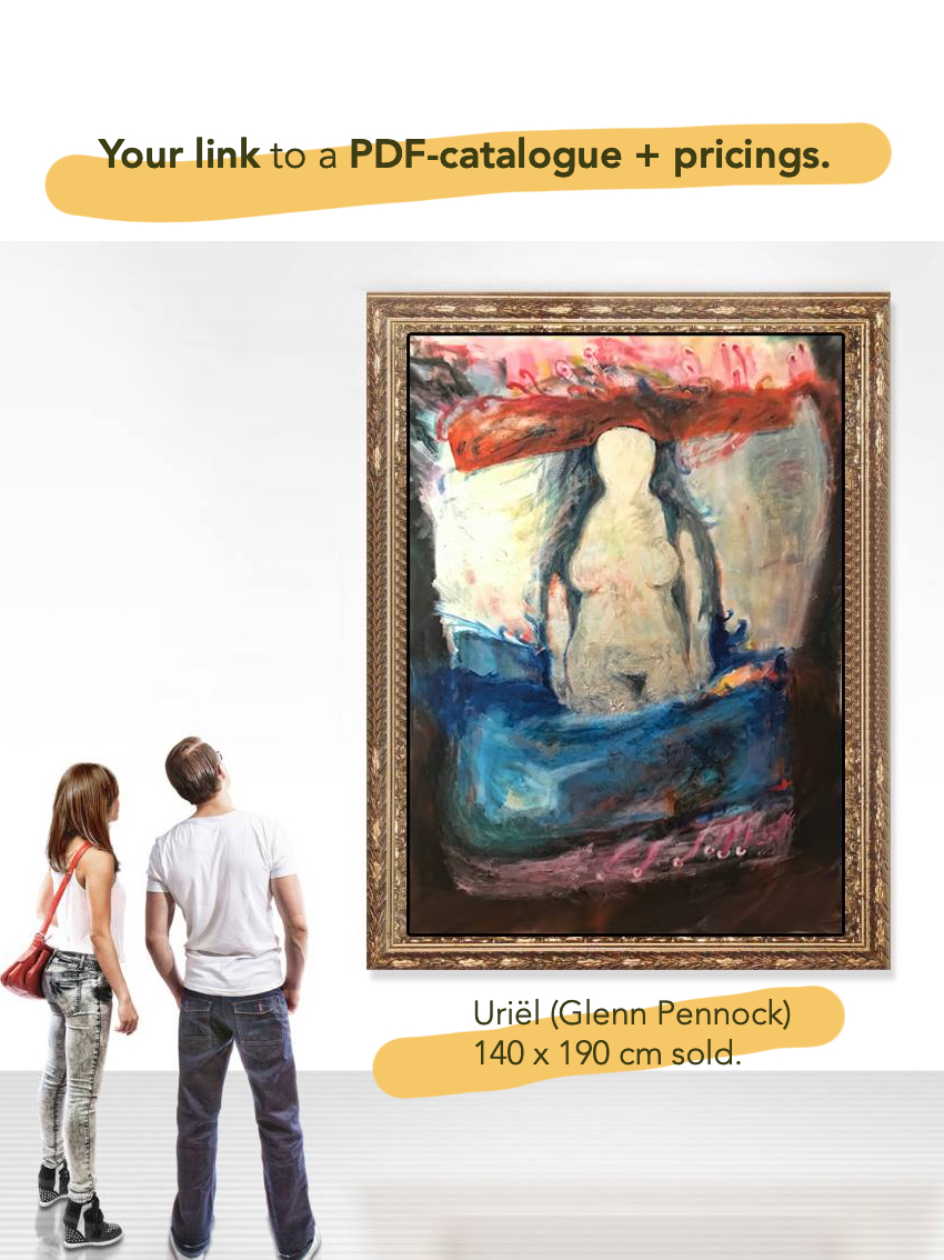 Artwork in private collection, living room view